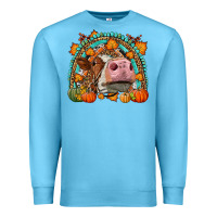 Ocean Blue Fall Cow Rainbow Premium Sweatshirt - LillyAllenDesigns
