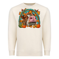 Sandshell Fall Cow Rainbow Premium Sweatshirt - LillyAllenDesigns