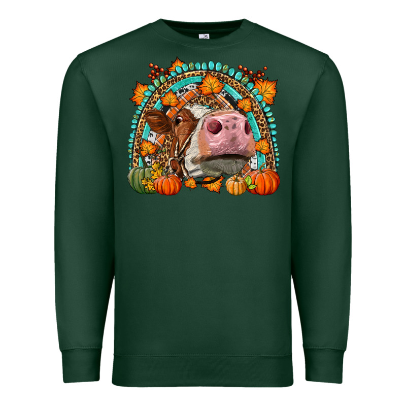 Fall Cow Rainbow Premium Sweatshirt by LillyAllenDesigns | Teevron