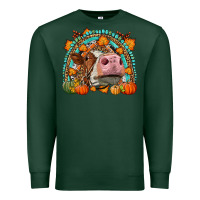 Sports Green Fall Cow Rainbow Premium Sweatshirt - LillyAllenDesigns