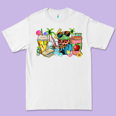 Summer Teacher Coffee Cups Premium Tee Designed By Zillion Design Studio