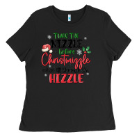 Black twas the nizzle  before christmizzle Ladies Tee - MaliasSmallBusiness
