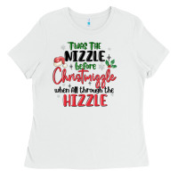 White twas the nizzle  before christmizzle Ladies Tee - MaliasSmallBusiness