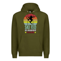 Army Green ski kid like a regular kid but coolers Premium Hoodie - Bettercallsaul