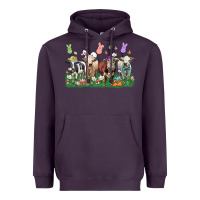 Plum easter cow Heavyweight Hoodie - LillyAllenDesigns