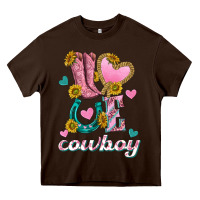 Chocolate Brown love western cowboy Heavy Core Tee - texasbilliewilder