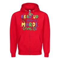 Red bead up bitches it's mardi gras Zipper Hoodie - MaliasSmallBusiness