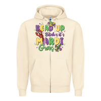 Sandshell bead up bitches it's mardi gras Zipper Hoodie - MaliasSmallBusiness