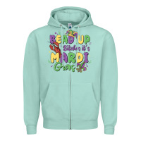 Seafoam bead up bitches it's mardi gras Zipper Hoodie - MaliasSmallBusiness