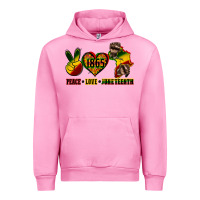 Fuchsia Pink peace love juneteenth Urban Hoodie - CowGirlArtShop