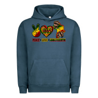 Pigment Midnight Navy peace love juneteenth Urban Hoodie - CowGirlArtShop