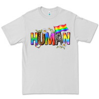 Dove Grey human with daisies Premium Tee - texasbilliewilder