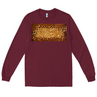 Burgundy wooden leopard glitter  license plate template Long Sleeve Tee - BarkalooDesign