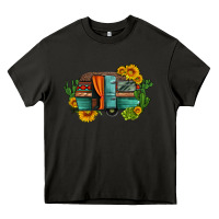 Asphalt caravan sunflowers and cactus Heavy Core Tee - Artiststas