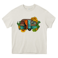 Cream caravan sunflowers and cactus Heavy Core Tee - Artiststas