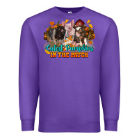 Purple Fall Cutest Pumpkin In The Patch Pig Premium Sweatshirt - LillyAllenDesigns