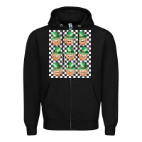Black boujee checker board leprechaun Zipper Hoodie - MaliasSmallBusiness