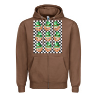 Chestnut boujee checker board leprechaun Zipper Hoodie - MaliasSmallBusiness