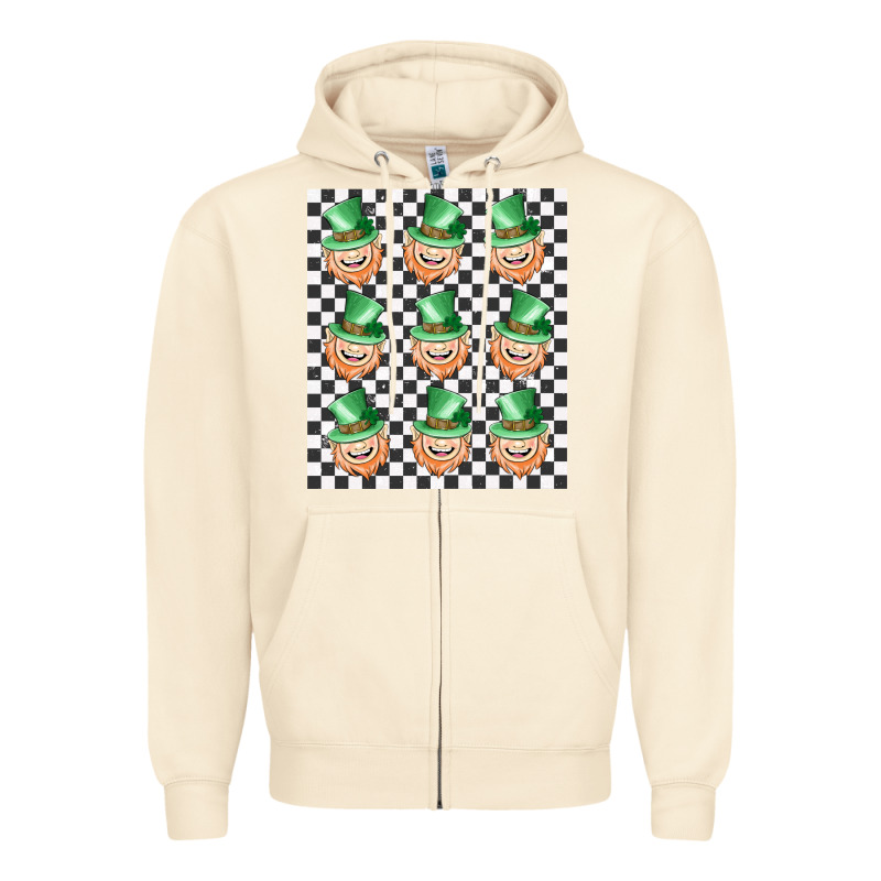 Boujee Checker Board Leprechaun Zipper Hoodie by MaliasSmallBusiness | Teevron