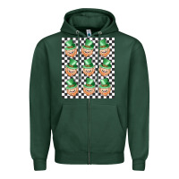 Sports Green boujee checker board leprechaun Zipper Hoodie - MaliasSmallBusiness