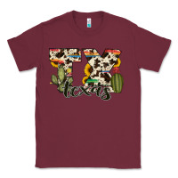 Burgundy texas state cowhide serape cactus Classic Tee - RanaPortraitStore