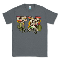 Charcoal Heather texas state cowhide serape cactus Classic Tee - RanaPortraitStore