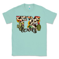 Seafoam texas state cowhide serape cactus Classic Tee - RanaPortraitStore