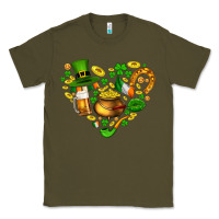Army Green St Patricks heart Classic Tee - AdoDesignShop