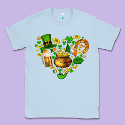 St Patricks Heart Classic Tee Designed By Adodesignshop