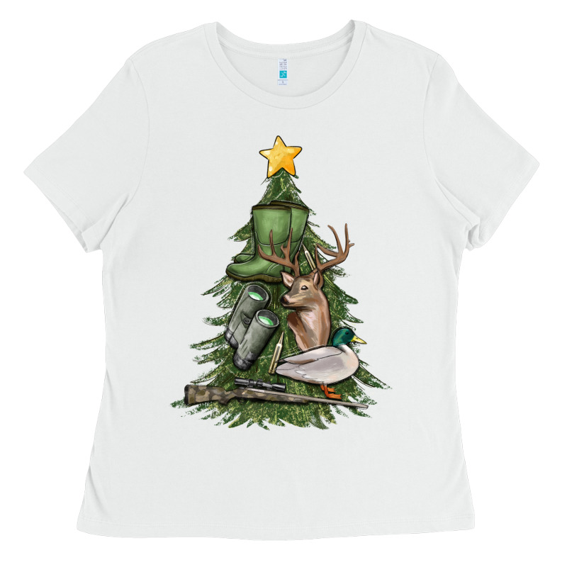 Hunting Christmas Tree Ladies Tee by MaliasSmallBusiness | Teevron