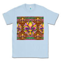 Dusty Blue mardi gras sunflowers fleur, de lis glitter leopard background Classic Tee - Artiststas