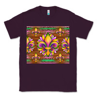 Plum mardi gras sunflowers fleur, de lis glitter leopard background Classic Tee - Artiststas