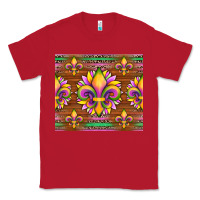 Red mardi gras sunflowers fleur, de lis glitter leopard background Classic Tee - Artiststas