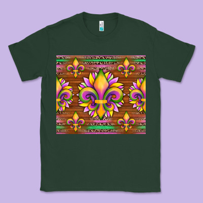 Mardi Gras Sunflowers Fleur, De Lis Glitter Leopard Background Classic Tee Designed By Artiststas