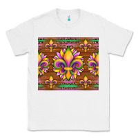 White mardi gras sunflowers fleur, de lis glitter leopard background Classic Tee - Artiststas