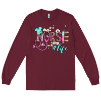 Burgundy nurse life Long Sleeve Tee - BarkalooDesign