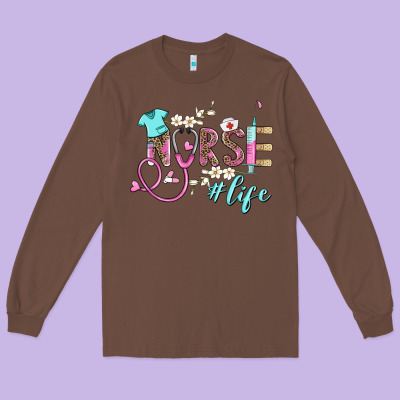 Nurse Life Long Sleeve Tee Designed By Barkaloodesign