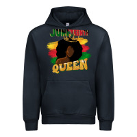 Navy juneteenth queen black woman afro queen Urban Hoodie - CowGirlArtShop