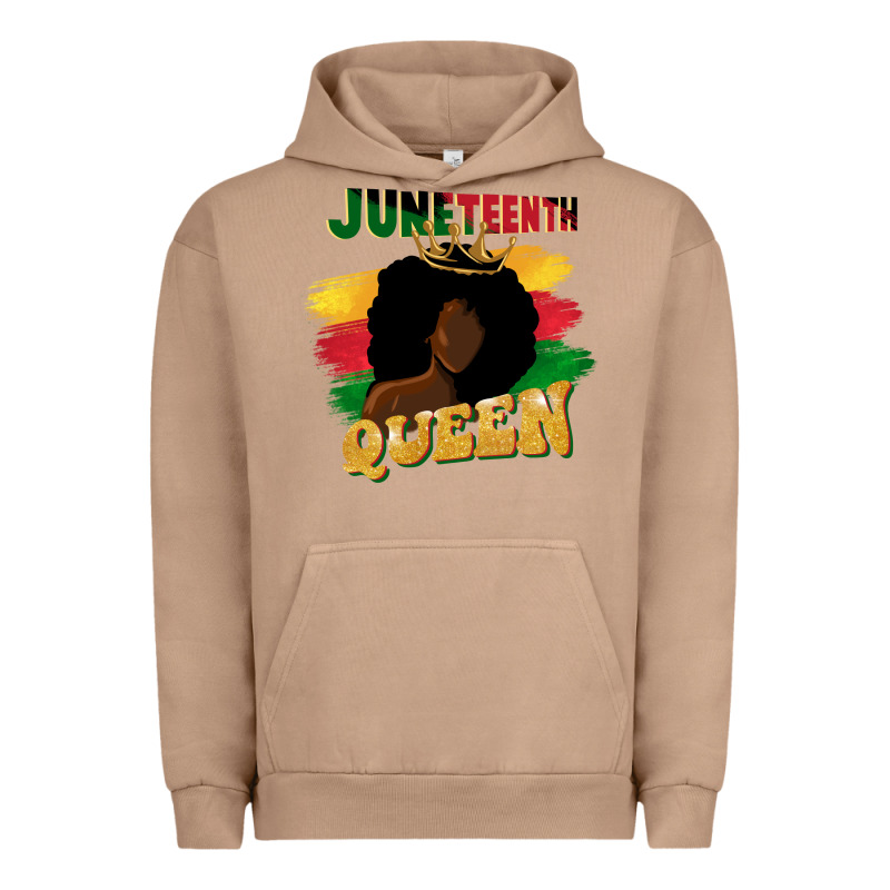 Juneteenth Queen Black Woman Afro Queen Urban Hoodie by CowGirlArtShop | Teevron