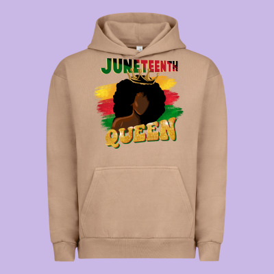 Juneteenth Queen Black Woman Afro Queen Urban Hoodie Designed By Cowgirlartshop