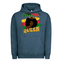 Pigment Midnight Navy juneteenth queen black woman afro queen Urban Hoodie - CowGirlArtShop