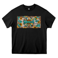 Black Blessed With Sunflower And Gemstone Heavy Core Tee - RanaPortraitStore