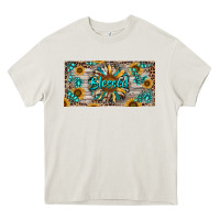 Cream Blessed With Sunflower And Gemstone Heavy Core Tee - RanaPortraitStore