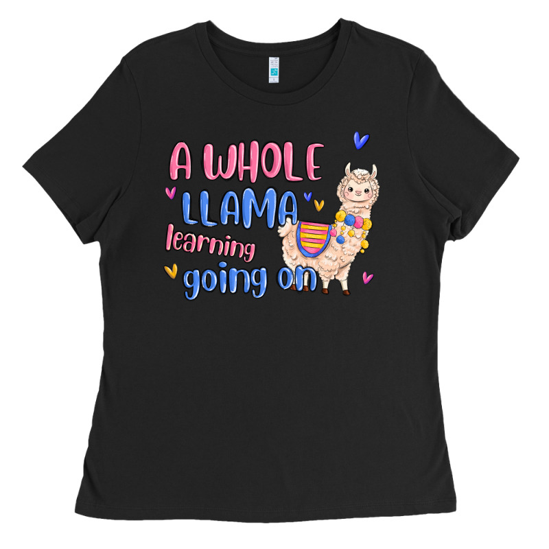 A Whole Llama Learning Going On Ladies Tee by MaliasSmallBusiness | Teevron
