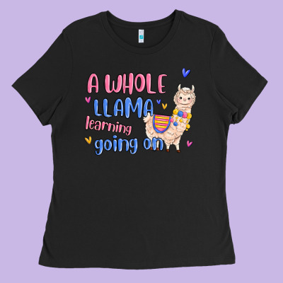 Ladies Tee a whole llama learning going on