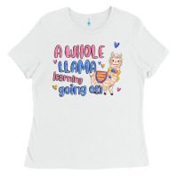 White a whole llama learning going on Ladies Tee - MaliasSmallBusiness