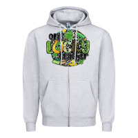 Heather Grey one lucky teacher Zipper Hoodie - MaliasSmallBusiness