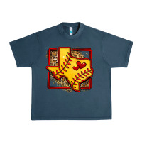 Midnight Navy leopard softball texas map Urban Heavy Tee - Jasminsmagicworld
