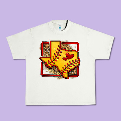Leopard Softball Texas Map Urban Heavy Tee Designed By Jasminsmagicworld