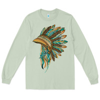 Matcha indian leopard headdress blue Long Sleeve Tee - BarkalooDesign